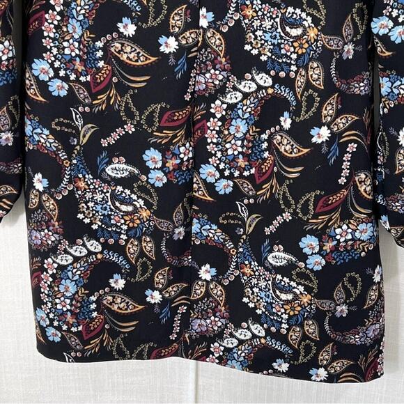 Wayf Floral Paisley Malone Boho Balloon Sleeve Mini Shift Dress Size L - Picture 15 of 16